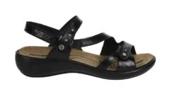 Ibiza 70 Black Leather Asymmetrical Sandal -Walking On A Cloud rom16070 24100f