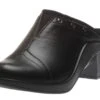 Saint Tropez 271 Black Leather Clog -Walking On A Cloud rom16471 47100