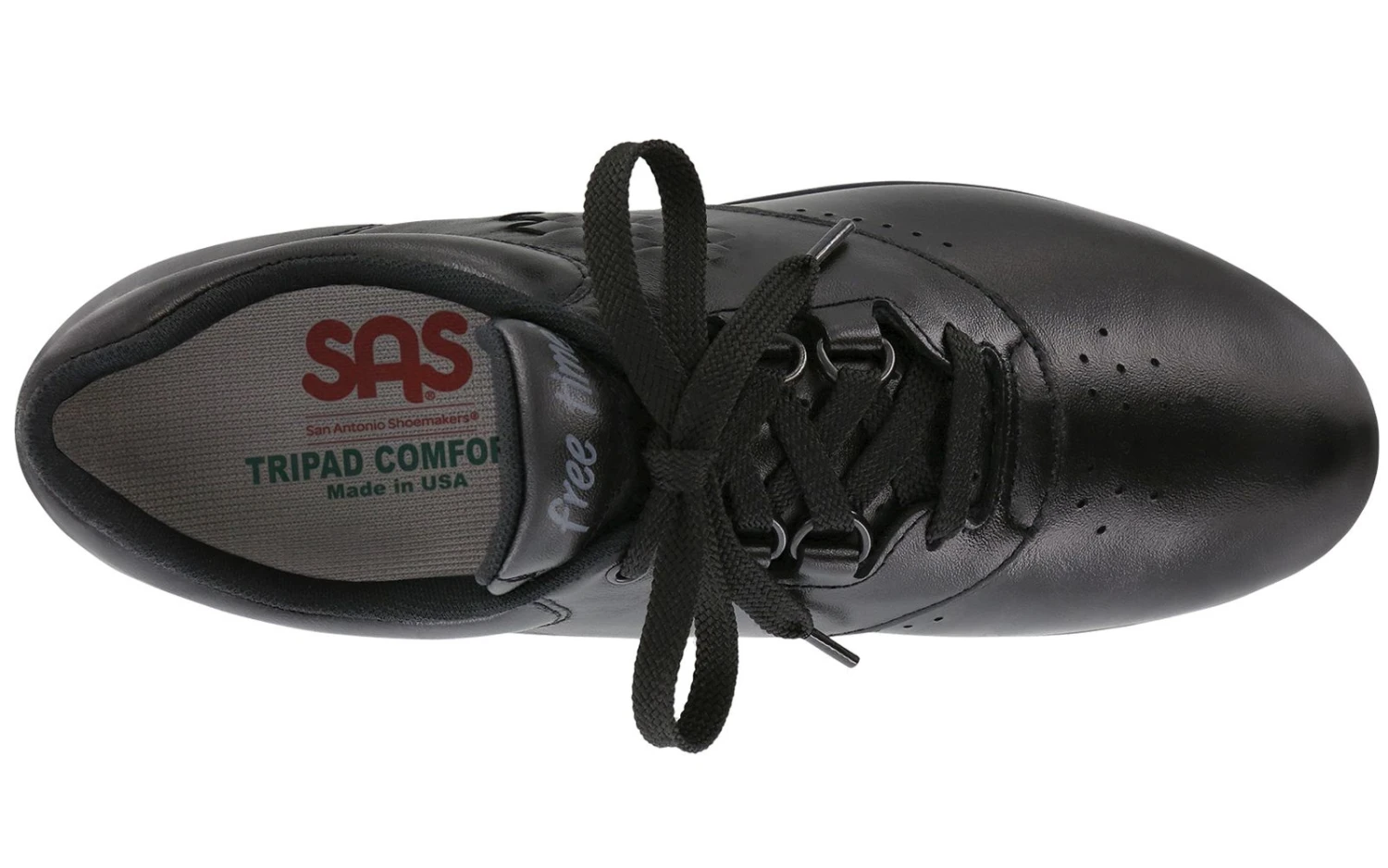 Freetime Black Leather Walking Shoe 5 Freetime Black Leather Walking Shoe - Image 3