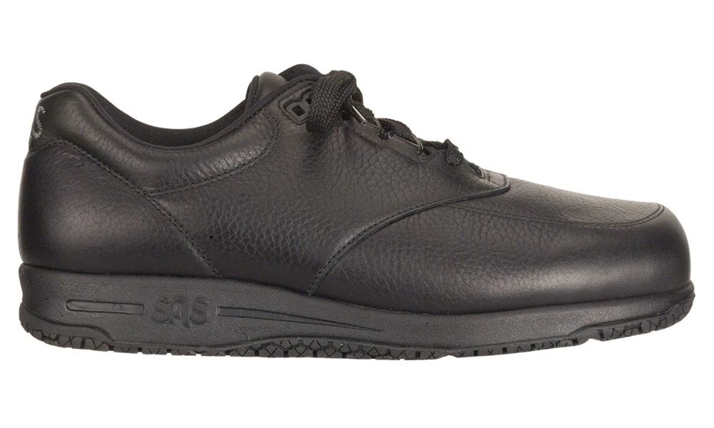 Guardian Black Leather Non-Slip Lace-Up Walking Shoe 5 Guardian Black Leather Non-Slip Lace-Up Walking Shoe - Image 3