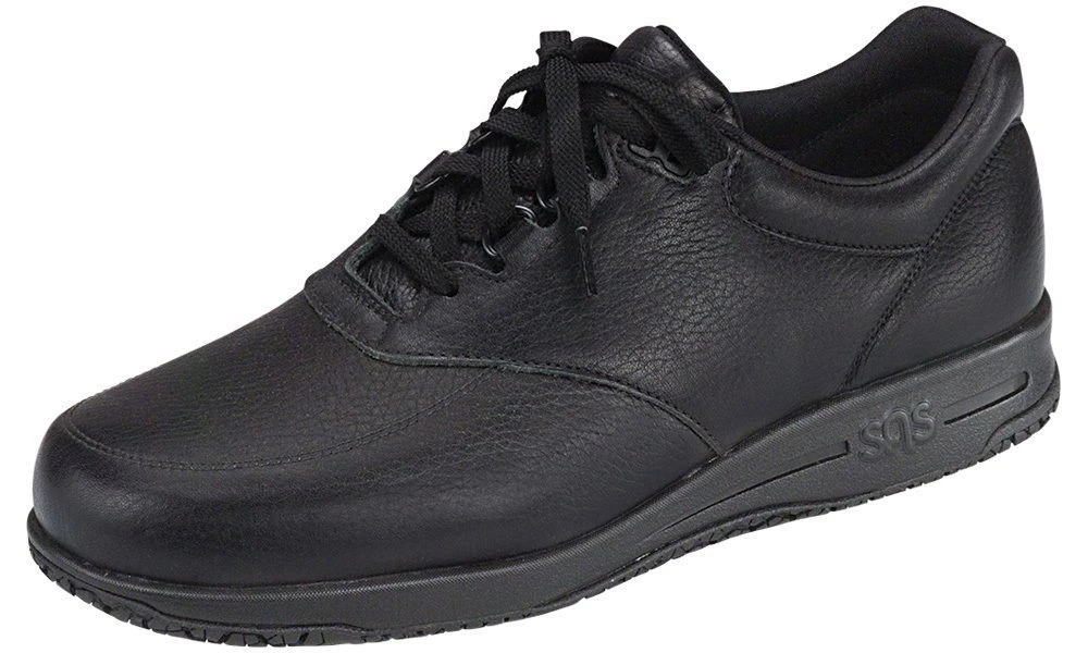 Guardian Black Leather Non-Slip Lace-Up Walking Shoe 7 Guardian Black Leather Non-Slip Lace-Up Walking Shoe - Image 5