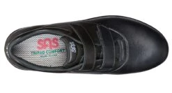 Me Too Black Leather Walking Shoe -Walking On A Cloud sasmetoo01b