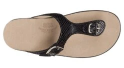 Sanibel Black Snake Thong Sandal -Walking On A Cloud sassanibel31b
