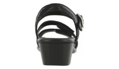 Savannah Black Leather Heel Strap Sandal -Walking On A Cloud sassavannah01c