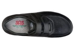 Vto Black Leather Velcro Walking Shoe 8 Vto Black Leather Velcro Walking Shoe -Walking On A Cloud sasvto001b