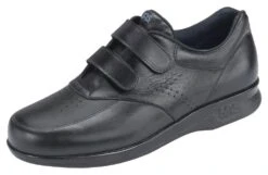 Vto Black Leather Velcro Walking Shoe 9 Vto Black Leather Velcro Walking Shoe -Walking On A Cloud sasvto001c