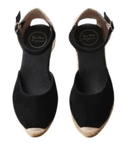 Toni Pons Lloret Black Suede Espadrille Wedge Sandal -Walking On A Cloud tonlloret21c