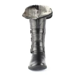Gabrielle 2 Wide Calf Black Leather Tall Boot -Walking On A Cloud wangabrielle201e
